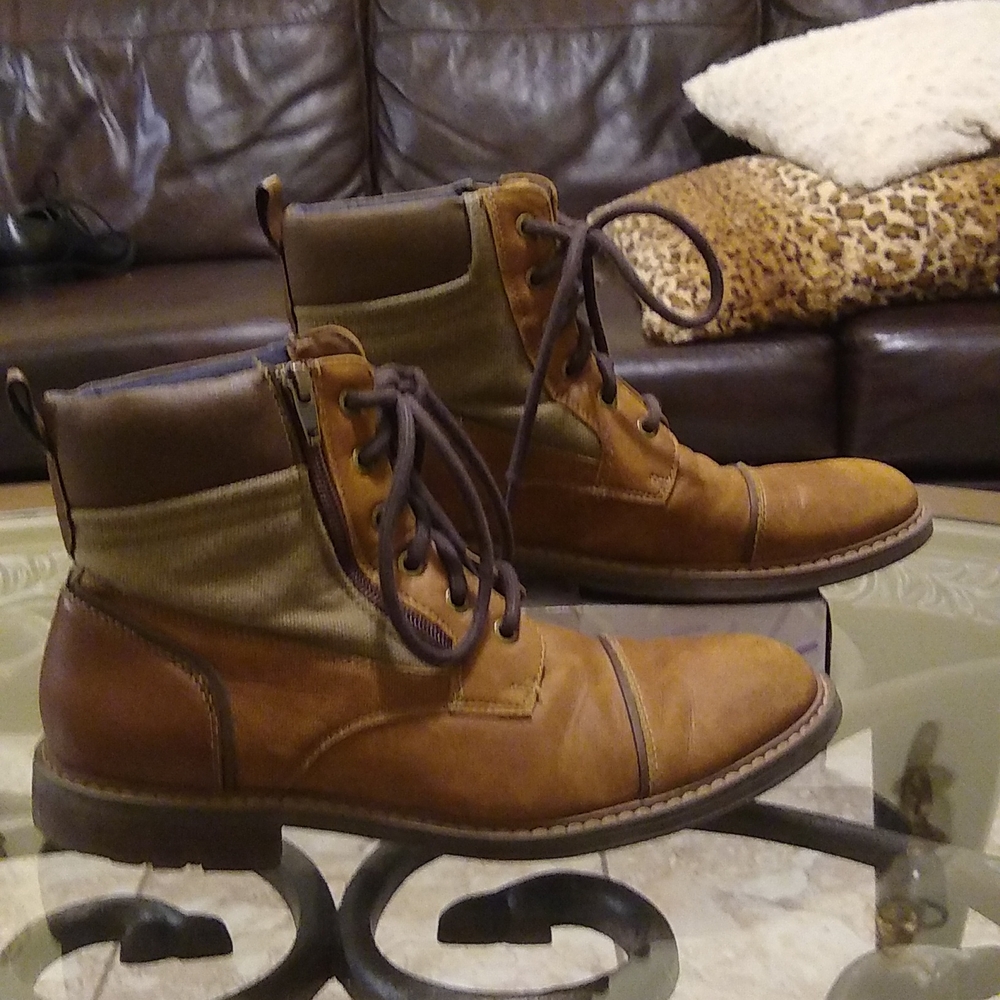 SONOMA brown on brown men's combat boots size 9